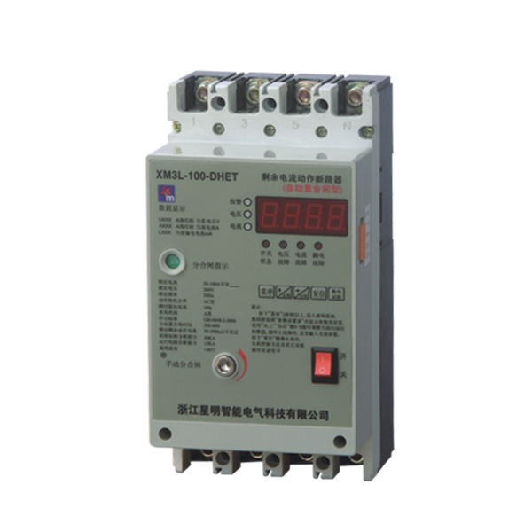 自動(dòng)重合閘型智能三相剩余電流動(dòng)作斷路器集成了傳統(tǒng)的斷路器（熔斷器）、接觸器、過載（或過壓、漏電等）保護(hù)繼電器、啟動(dòng)器、隔離器等主要功能，具有遠(yuǎn)距離自動(dòng)控制和本地直接控制功能，具有面板顯示及信號(hào)報(bào)警功能，具有過壓保護(hù)、欠壓保護(hù)、過流保護(hù)、漏電保護(hù)等功能，具有體積小、可靠性高、短路分?jǐn)嗄芰?qiáng)、飛弧距離短等優(yōu)點(diǎn)。適用于三相四線中性點(diǎn)直接接地TT接地系統(tǒng))的低壓電網(wǎng)。用來對(duì)人身觸電危險(xiǎn)提供間接接觸保護(hù)，也可對(duì)線路或用電的接地故障、過電流、短路等進(jìn)行保護(hù)。…